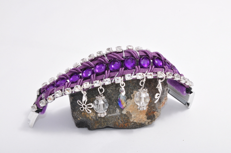 fioletowy,bransoletka,zapięcie magnetyczne,