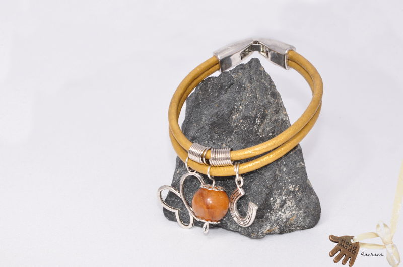 happiness,bracelet,magnetik clasp.silver elements,natural leather,jadeit,gold sutasz, gold soutache,chain gold-brown,nek-chain,