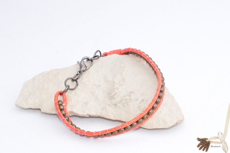 orange, antique green, bracelet,