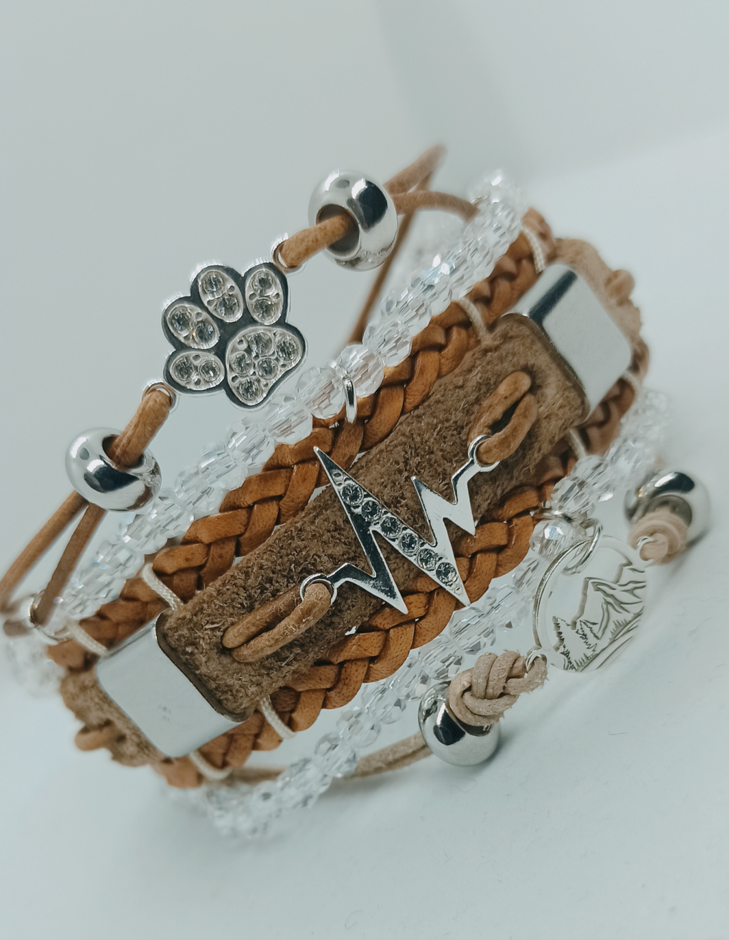 skórzana bransoletka,leather bracelet,góry moje góry,łapa pieska, bransoletka z pieskiem,rytm serca,EKG,w rytmie wilka