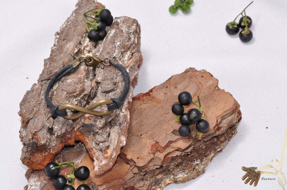 infinity, bracelet, jewelery, rustic, photo, waxed strap,