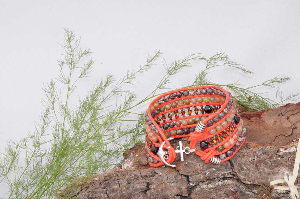 woodcutter blaceler, woodcuuter, bracelet, orange, love, wood, jewellery,