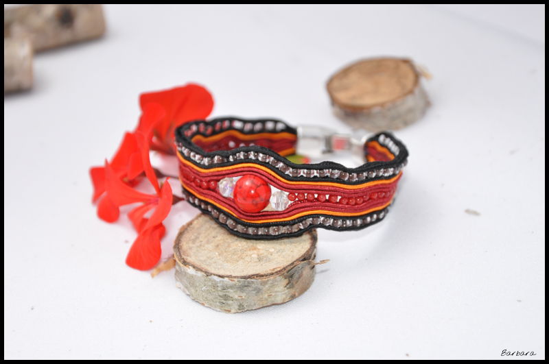 coral reef, red coral, stones, coral, reef, pendant, heart, warm heart, bracelet, soutache, set, jewellery