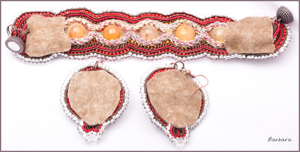kolczyki, sutaszowy zestaw, biżuteria, bransoletka, bransoletka sutasz, bezbarwny, rękodzieło, sutaszowy zestaw, sutasz, brązowy, czerwony, pomarańczowy, inspiracje, handmade,